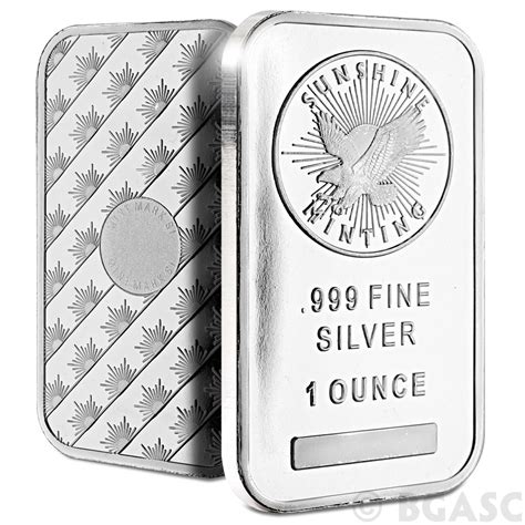 buy  oz silver bar sunshine minting  fine bullion ingot  oz