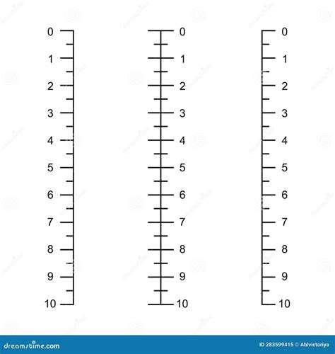 Vertical Ruler Scale With 10 Centimeters Markup. Measuring Chart. Distance, Height Or Length ...