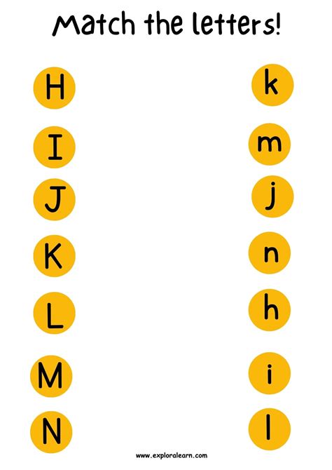 match lowercase and uppercase letters printables 3