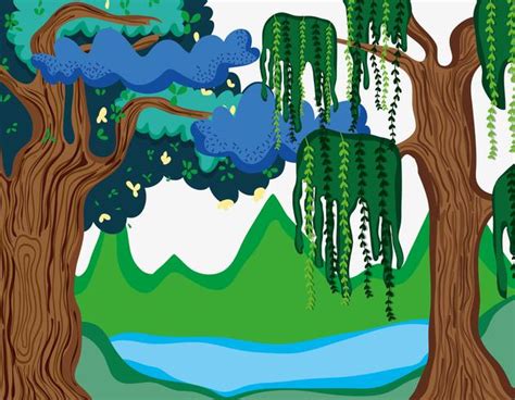 Beautiful forest scenery 636521 Vector Art at Vecteezy