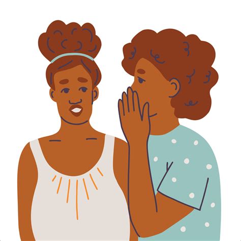 Two Women Gossiping Girls Talking To Each Other Hand Drawn Vector