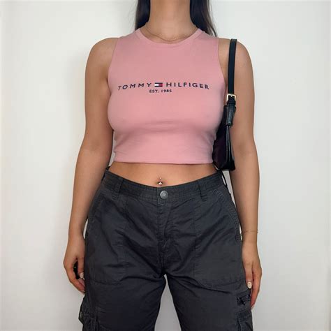 Brise Leopard Garantie Tommy Hilfiger Crop Top Pink Verflucht Licht