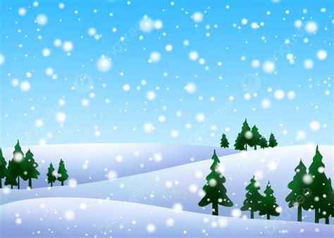 Snow Scene Cartoon Style Winter Landscape Background Wallpaper Snow Scene Cartoon Style