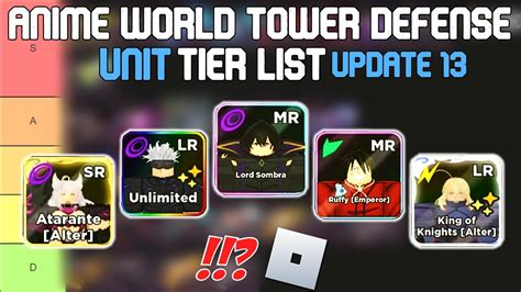 Anime World Tower Defense Unit Tier List Update 13 Roblox Tier