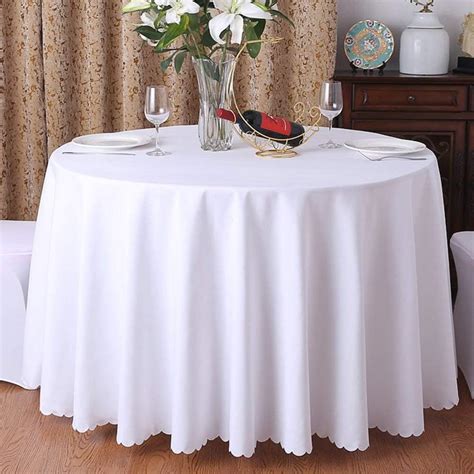 Nappe De Cuisine Ronde Housse De Table Polyester Solide Pour Mariage