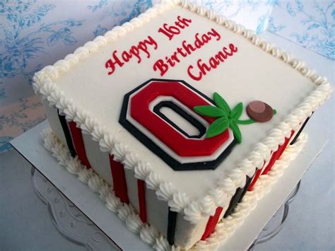 Ohio State On Cake Central Football Birthday Party Birthday Party Cake