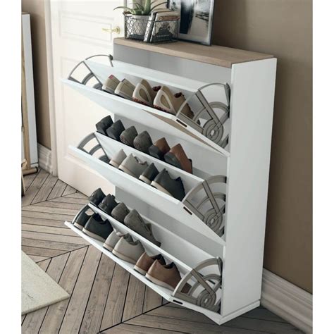 Mueble Zapatero Alto Lacado En Blanco 3142 Shoe Rack Cabinet Design