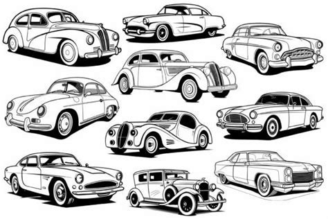 10 X B W Car Clipart Bundle Graphic By Illustrately · Creative Fabrica