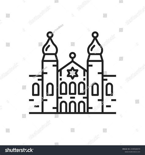 Synagogue Isolated Line Art Building Vector Stock Vector (Royalty Free ...