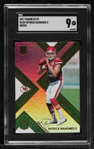 2017 Donruss Elite Rookies Green Patrick Mahomes II 155 SGC 9 MINT