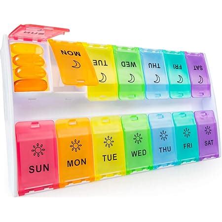 Amazon Mossime Xl Large Pill Organizer Times A Day Weekly Am Pm