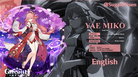 Yae Miko Voice Lines English Genshin Impact Youtube