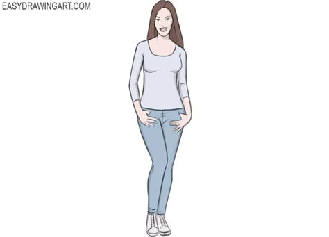 How To Draw A Woman Easy Drawing Art