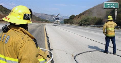 Crash Into Big Rig Temporarily Closes 210 Freeway In La Crescenta