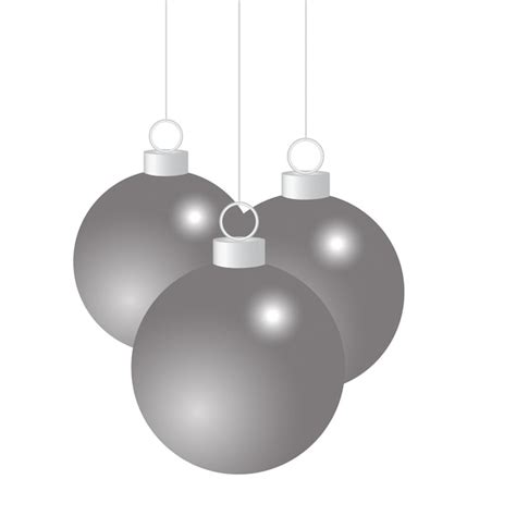 Premium Vector | Silver christmas tree balls