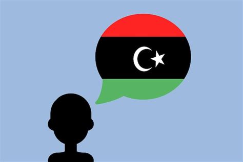 Premium Vector Libya Flag With Speech Balloon Silhouette Man With