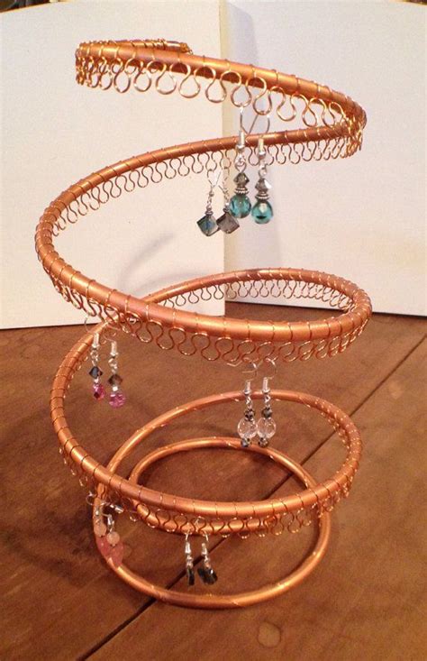 Earring Tree Copper Spiral Earring Holder Organizer Holds Etsy