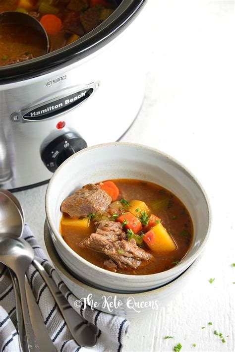 The Best Keto Beef Stew Crockpot Recipe The Keto Queens