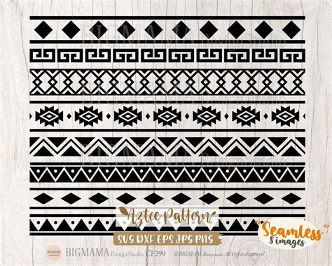 Aztec Pattern Svg Border Svg Seamless Tribal Svg Bundle American