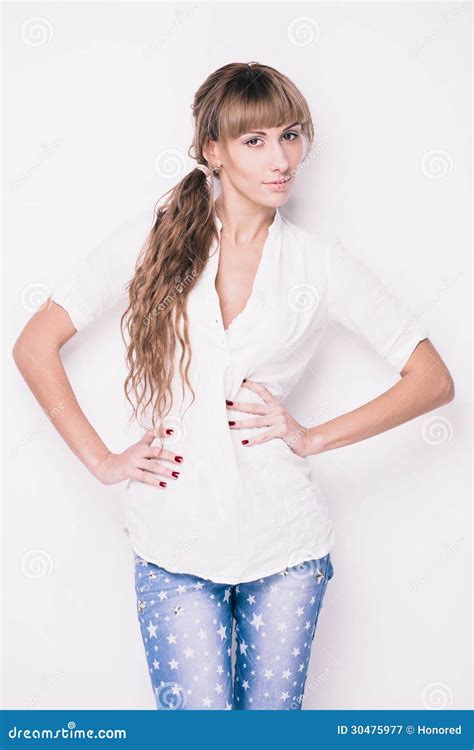 Blond Stock Image Image Of Caucasian Light Long Jeans 30475977