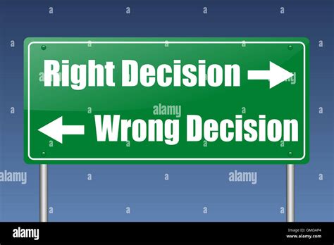 right decision - wrong decision Stock Photo - Alamy