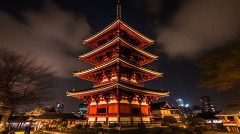 The Pagoda In Tokyo At Night Background, Osaka Shitennoji Fivestoried ...