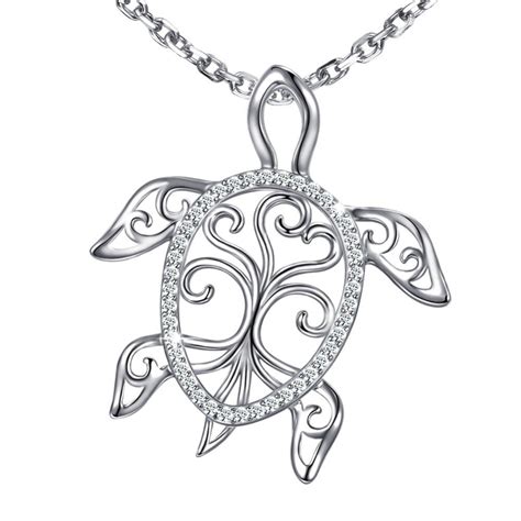 Pendentif Tortue En Argent La Carapace Arbre De Vie Beau Pendentif