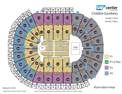 Sap Center Seat Map Concert Elcho Table