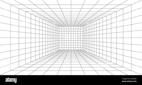 Perspective grid background 3d Vector illustration. Model projection ...