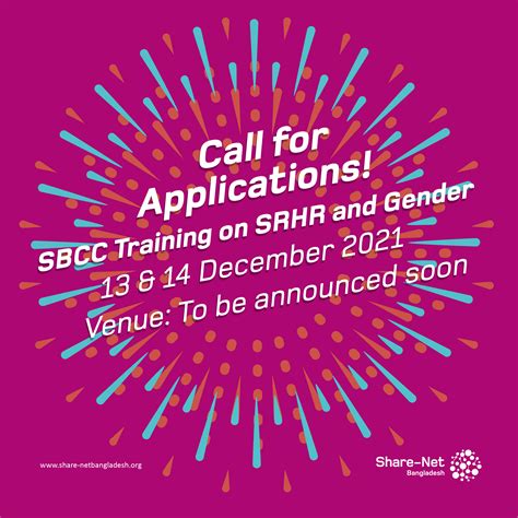 Call For Applications Share Net Bangladesh Sbcc Training On Srhr And