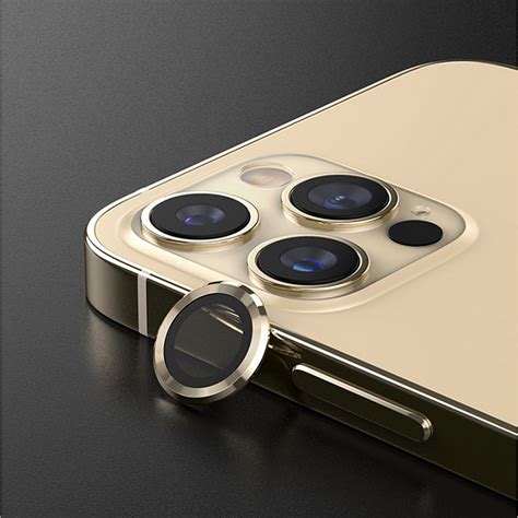 Buy Metal Ring Camera Lens Screen Protector Tempered Glass For Iphone Gold