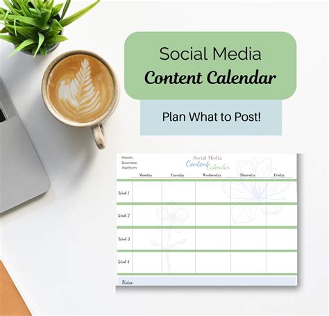 Social Media Content Calendar - Etsy