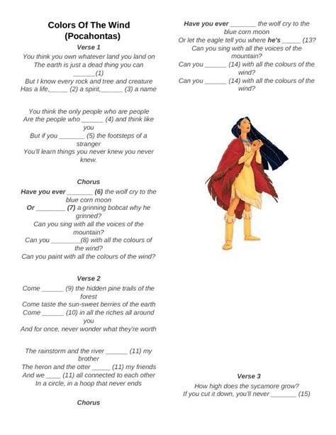 BusyTeacher.org | Disney song lyrics, English lessons, English grammar ...