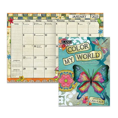 2023 MONTHLY POCKET PLANNER - COLOR MY WORLD | LANG Outlet