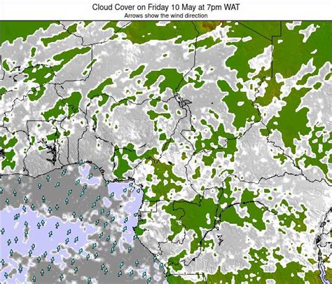 Gabon Cloud Cover On Tuesday 28 Nov At 7am WAT