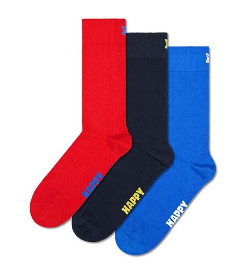 3 Pack Solid Crew Socks Colorful Plain Socks Pack Happy Socks Us