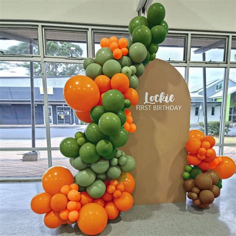 164 guirnaldas de globos de dinosaurio color verde naranja marrón kit