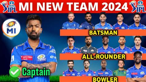 Ipl Mumbai Indians Team Full Squad Mi Team New Players List