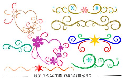 Hearts And Flourishes Svg Dxf Eps Png Files