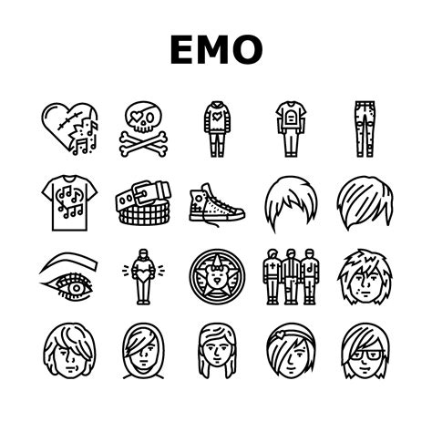 emo punk rock tattoo cute icons set 44775911 Vector Art at Vecteezy