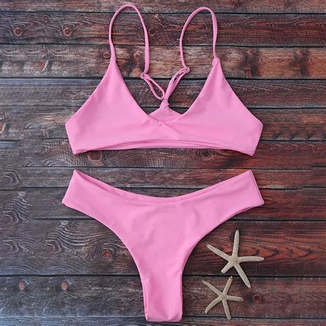 Sexy Women Swimsuit Micro Bikini Set Bathing Suits With Halter Strap