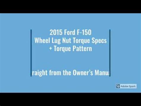 F Lug Nut Torque Spec