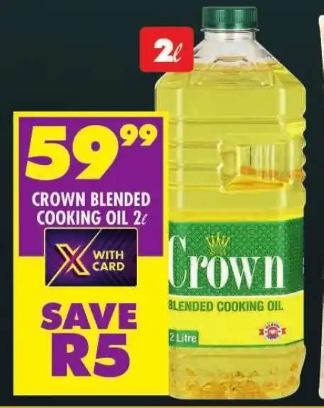 Crown Blended Cooking Oil 2l Offer At Shoprite