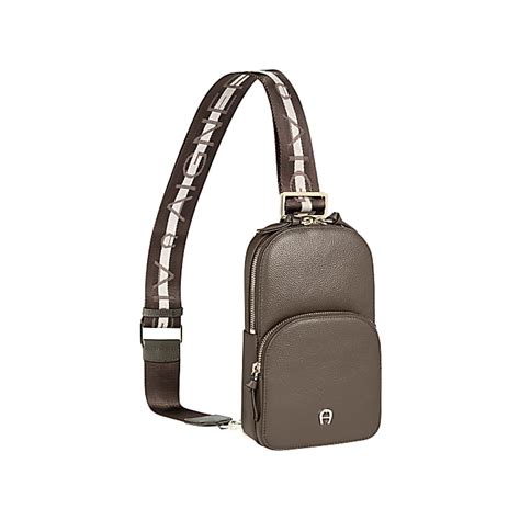 Zita Sling Umh Ngetasche Coal Brown Lederaccessoires Damen Aigner