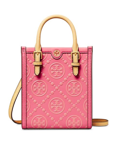 Tory Burch Mini T Monogram Contrast Embossed Tote Bloomingdales