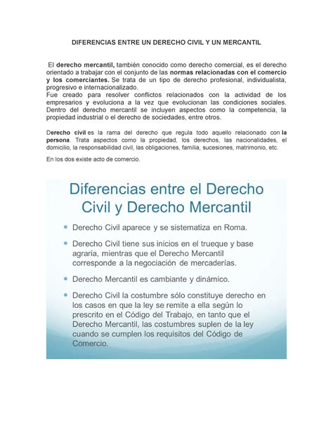 Derecho Civil Y Mercantil Diferencias Entre Un Derecho Civil Y Un