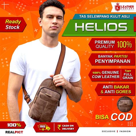 Jual Tas Selempang Pria Kulit Sapi Asli Helios By Napoleon Shopee