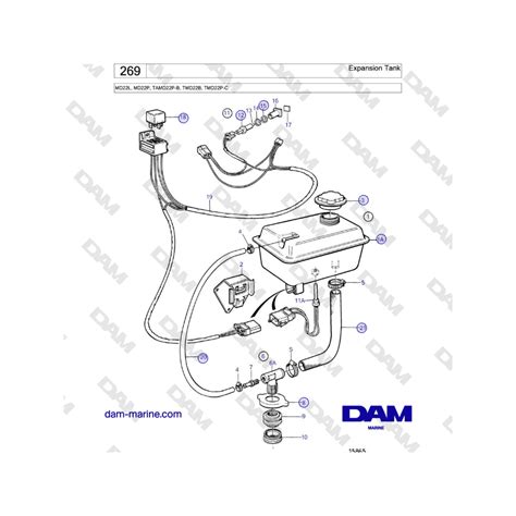 Volvo Penta MD22L MD22P TAMD22P B TMD22B TMD22P C Depósito de