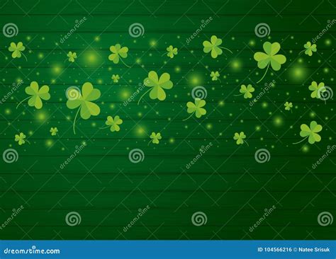 St Patricks Day Background Design Of Clover Leaves Stock Vector