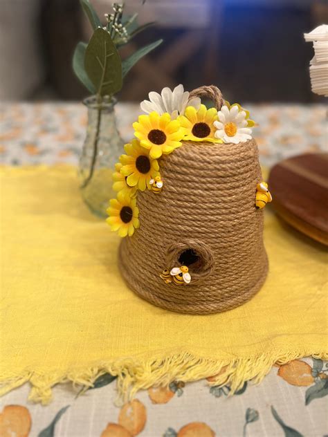 Bee Hive Skep Bee Hive Centerpiece Farmhouse Beehive Skep Decor Bee